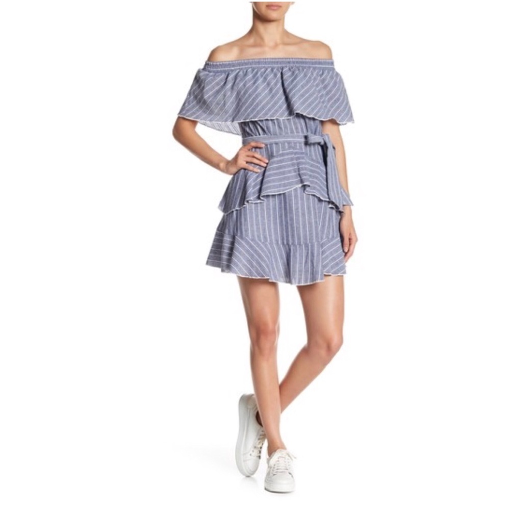NWT LUSH Off the Shoulder Striped Dress